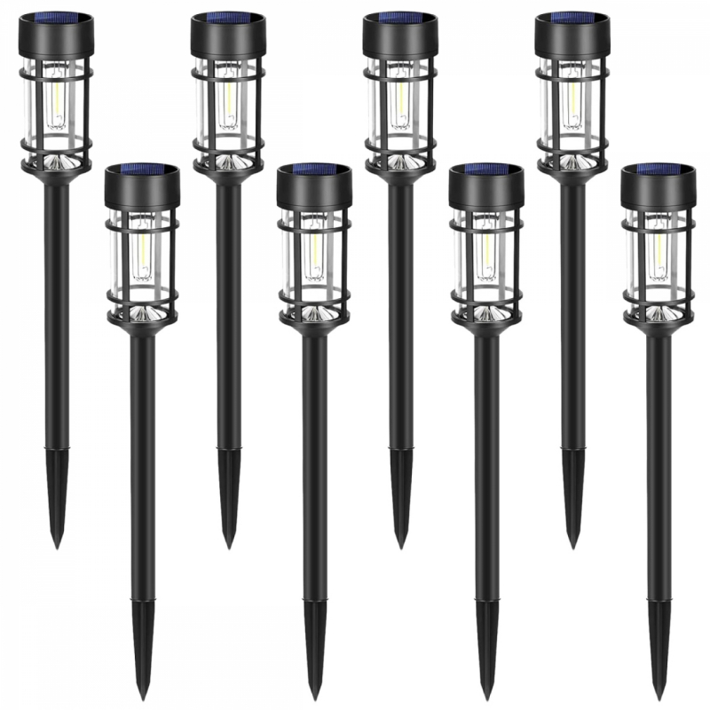 Lot de 8 lampes solaires extérieures - Noir