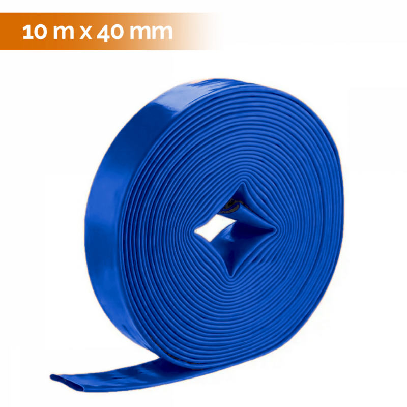 Tuyau plat - 10 m x 40 mm - Bleu