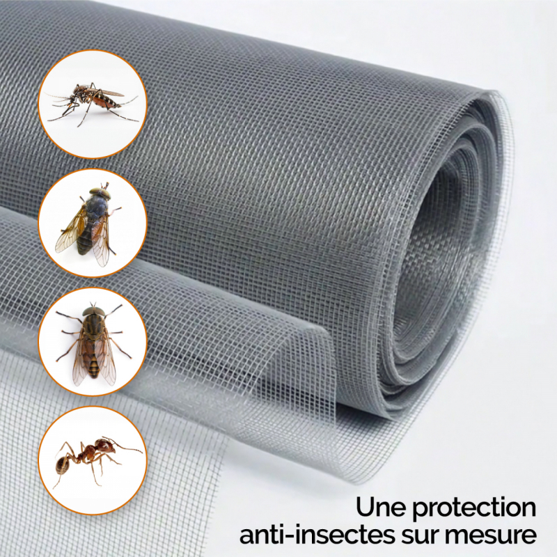 Moustiquaire découpable - 120 x 250 cm - Gris