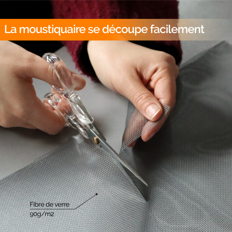 Moustiquaire découpable - 120 x 250 cm - Gris