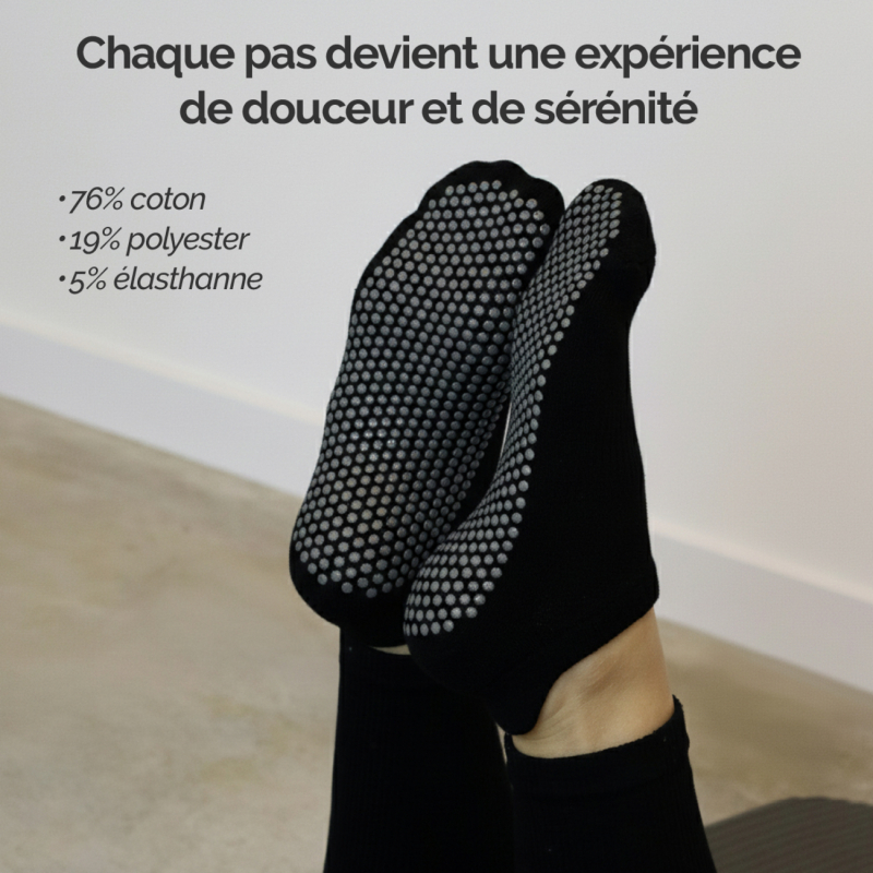 Lot de 2 paires de chaussettes antidérapantes - S - Noir