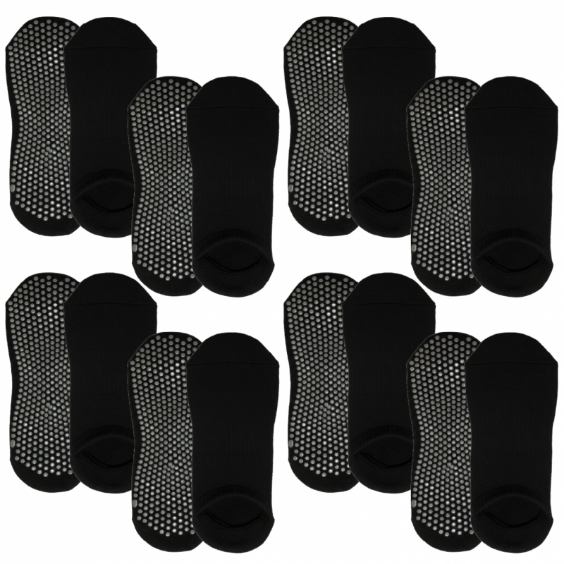 Lot de 8 paires de chaussettes antidérapantes - M - Noir