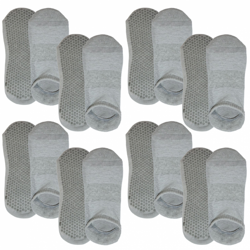 Lot de 8 paires de chaussettes antidérapantes - M - Gris