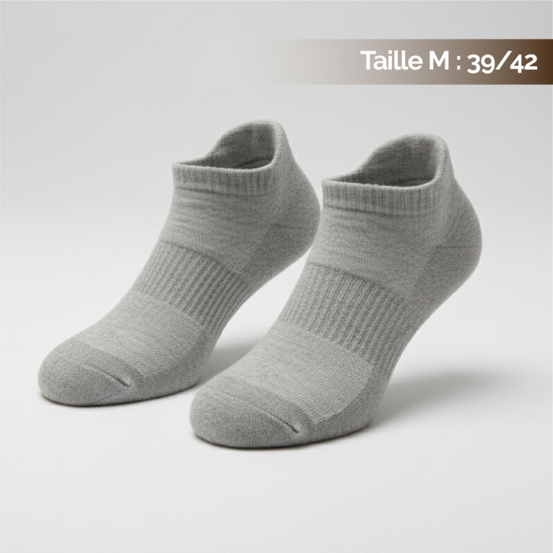 Lot de 8 paires de chaussettes antidérapantes - M - Gris