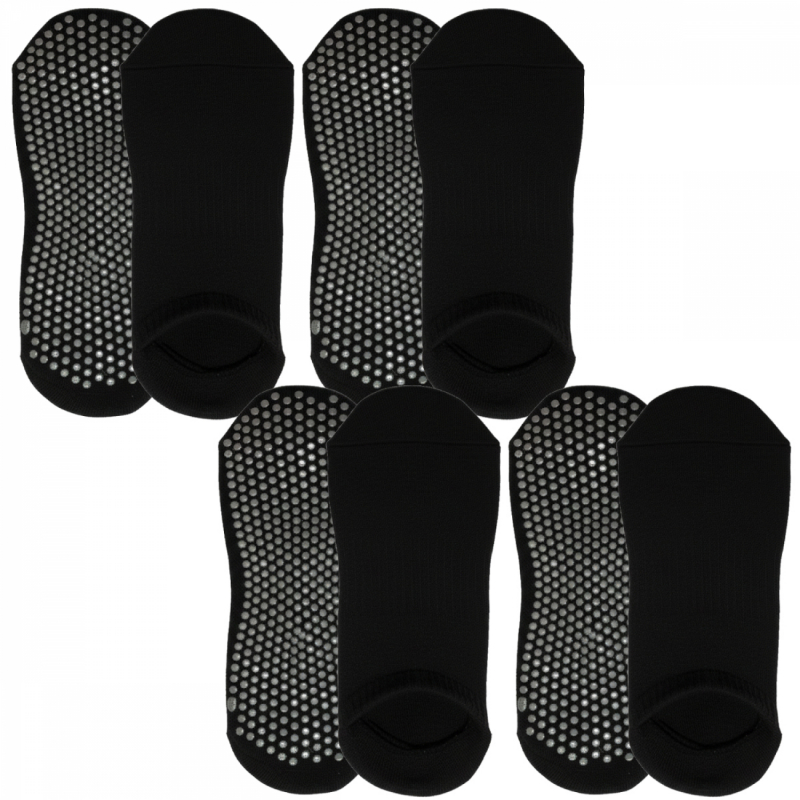 Lot de 4 paires de chaussettes antidérapantes - XL - Noir