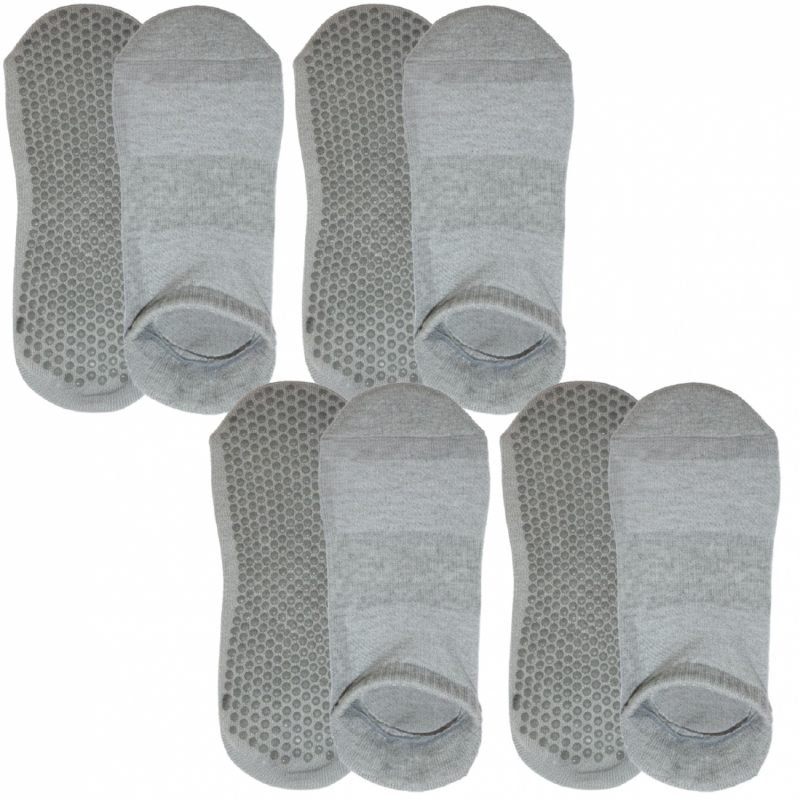 Lot de 4 paires de chaussettes antidérapantes - XL - Gris