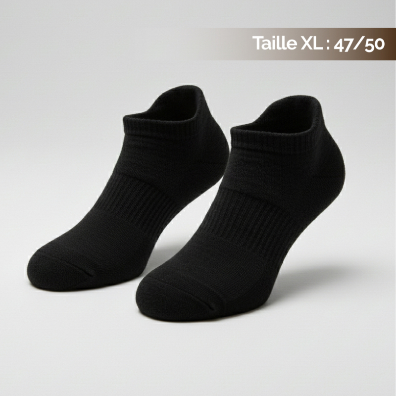 Lot de 8 paires de chaussettes antidérapantes - XL - Noir