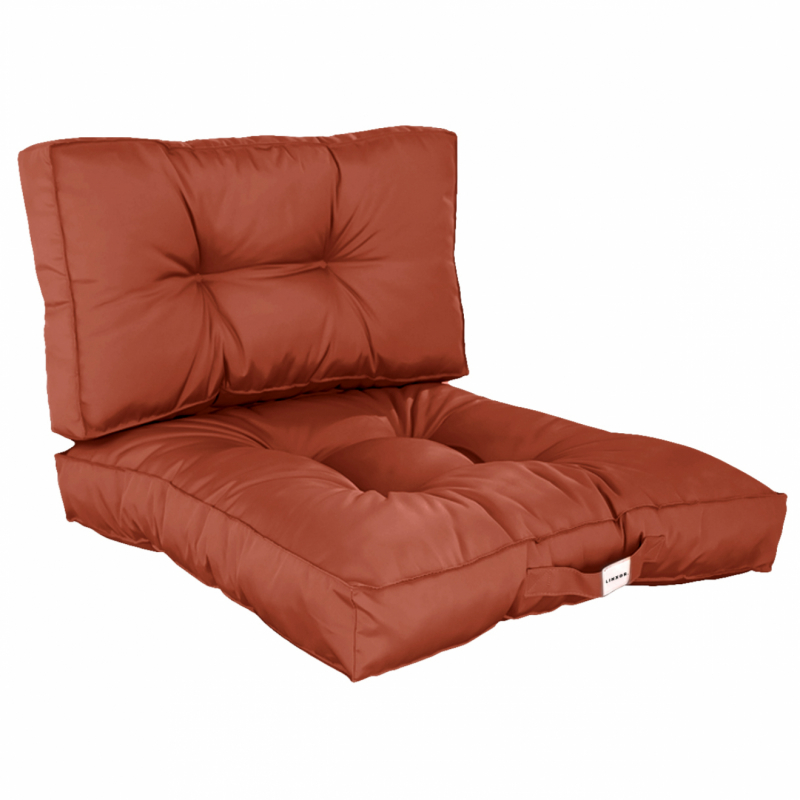 Coussins pour salon de jardin capitonnés - 60 x 60 cm - Terracotta