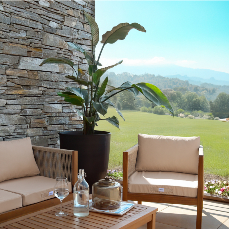 Coussins pour salon de jardin déhoussables - 60 x 60 cm - Beige