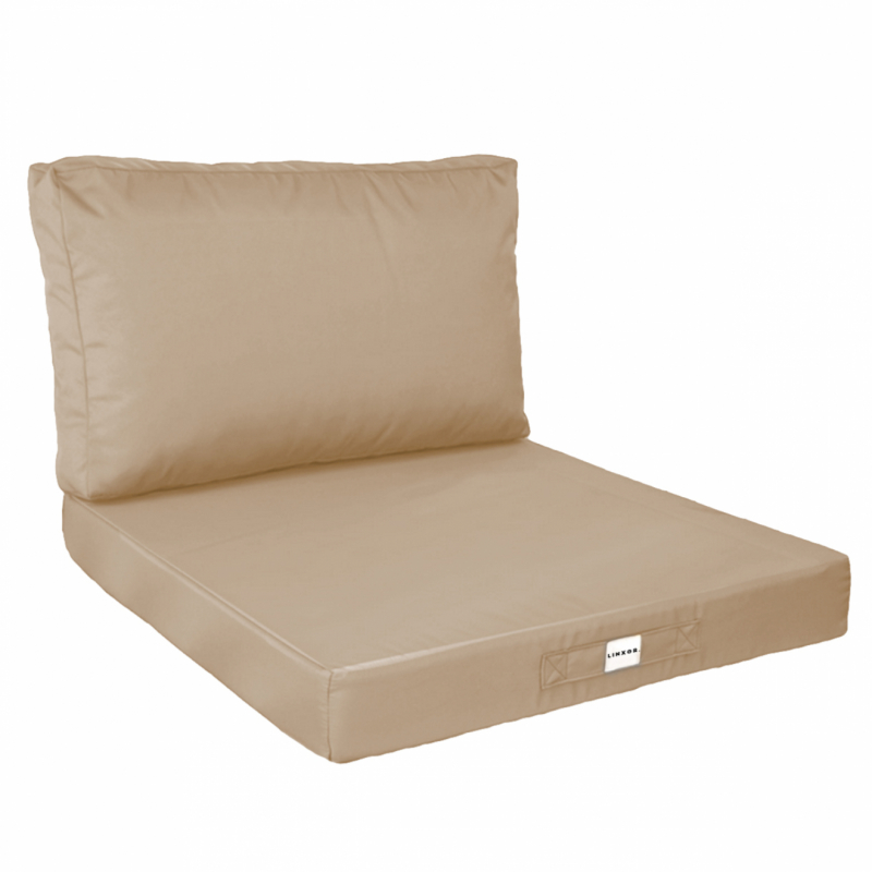 Coussins pour salon de jardin déhoussables - 60 x 60 cm - Beige