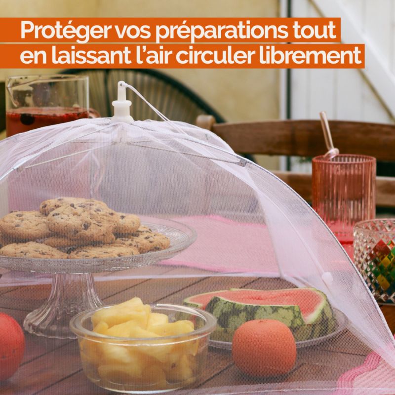 Lot de 2 cloches alimentaires pliables - 44 x 44 cm