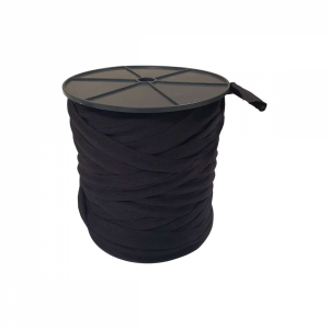 Bobine de lien en lycra avec flasque - 150 m - Noir