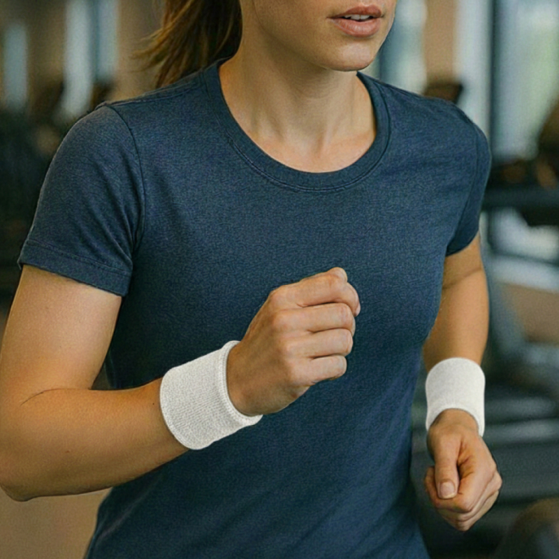 Lot de 4 poignets de sport - Blanc