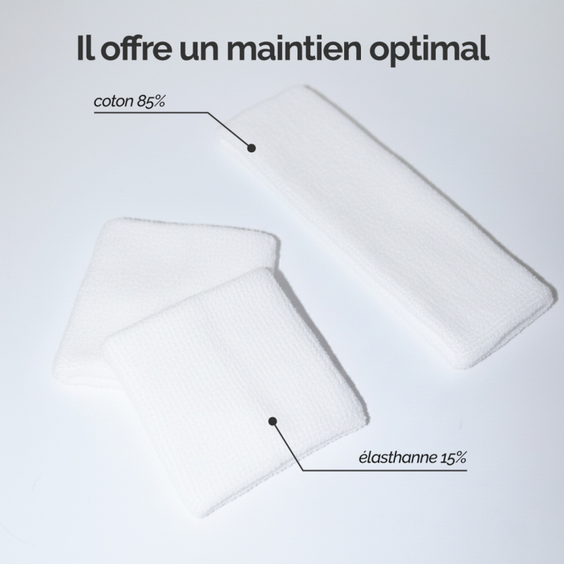 Lot de 4 poignets de sport - Blanc