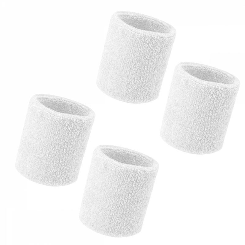 Lot de 4 poignets de sport - Blanc