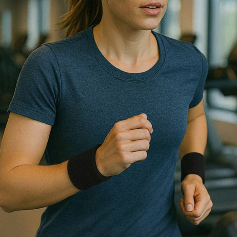 Lot de 4 poignets de sport - Noir