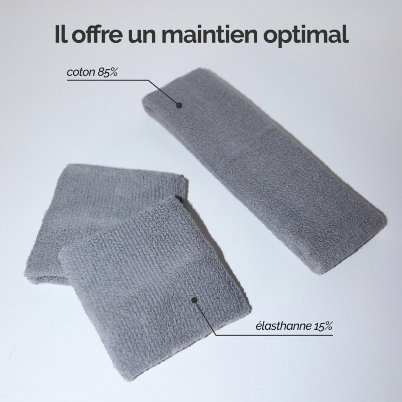 Lot de 2 poignets de sport - Gris