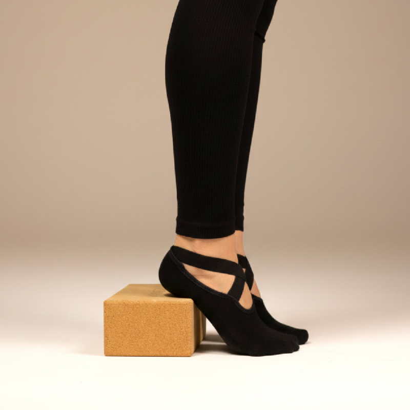 Lot de 2 paires de chaussettes de yoga élastiques - Noir