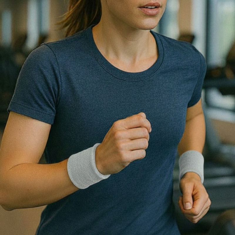 Lot de 4 poignets de sport - Gris