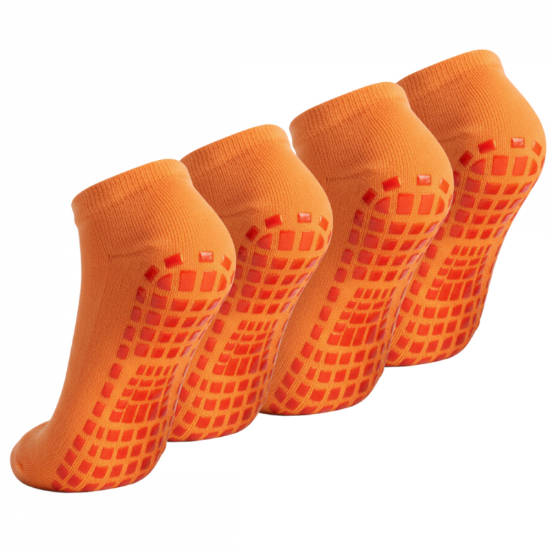 Lot de 4 paires de chaussettes antidérapantes - Enfant - S - Orange
