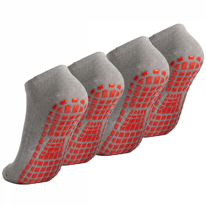 Lot de 4 paires de chaussettes antidérapantes - Enfant - S - Gris