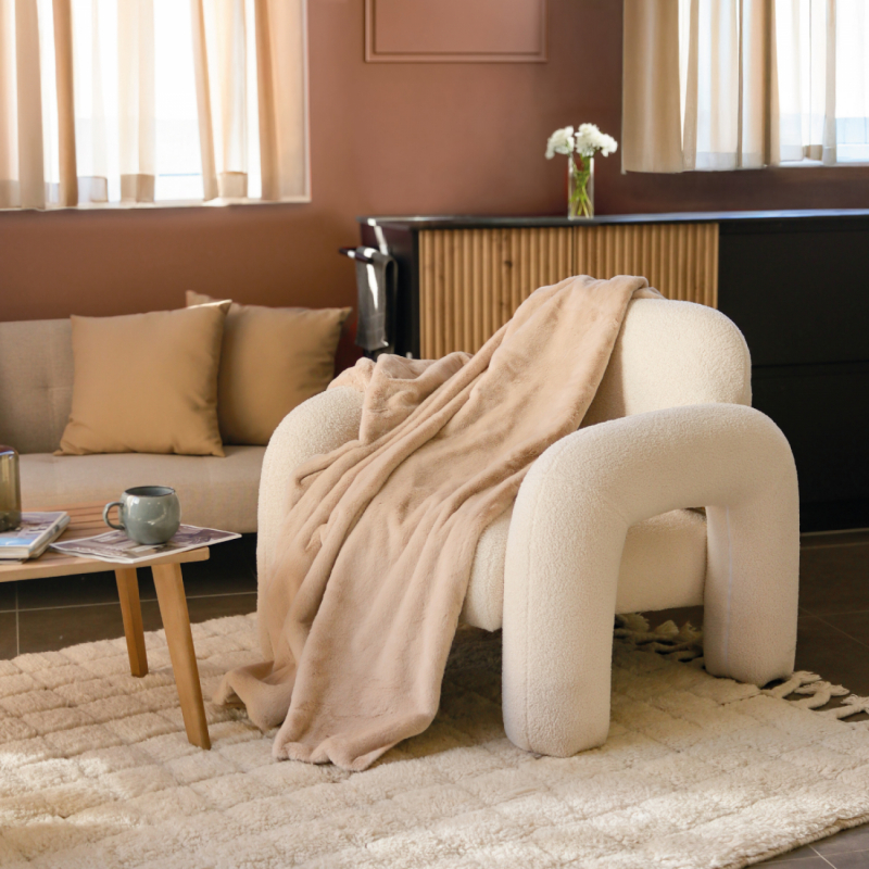 Plaid cosy - 150 x 200 cm - Beige