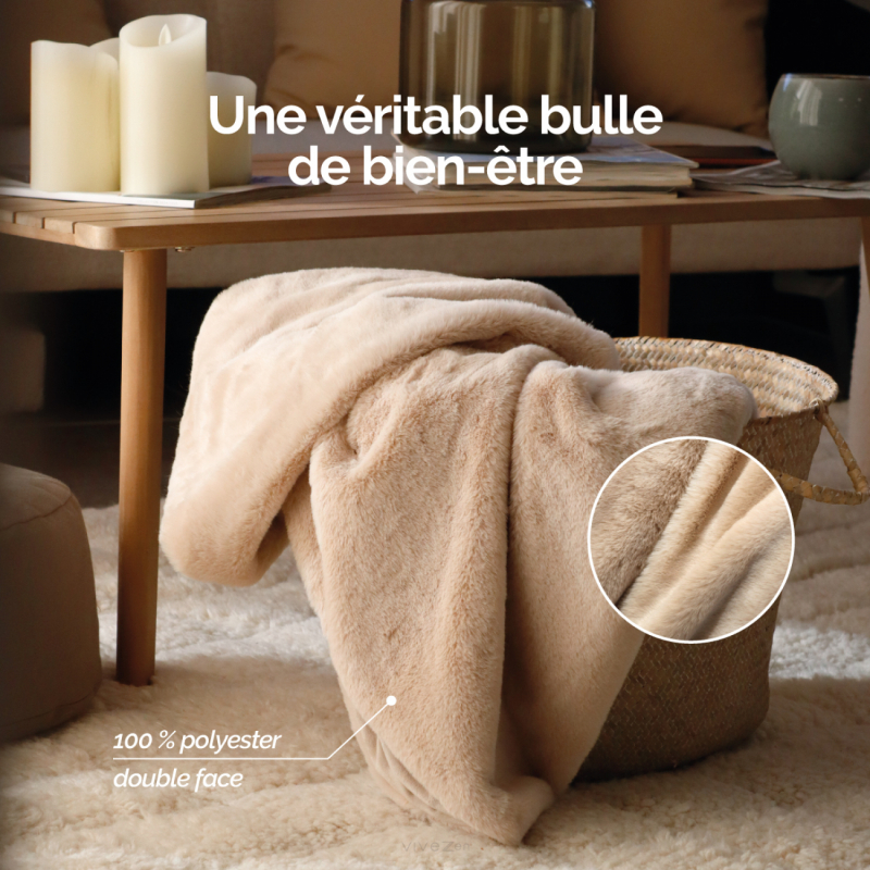 Plaid cosy - 150 x 200 cm - Beige