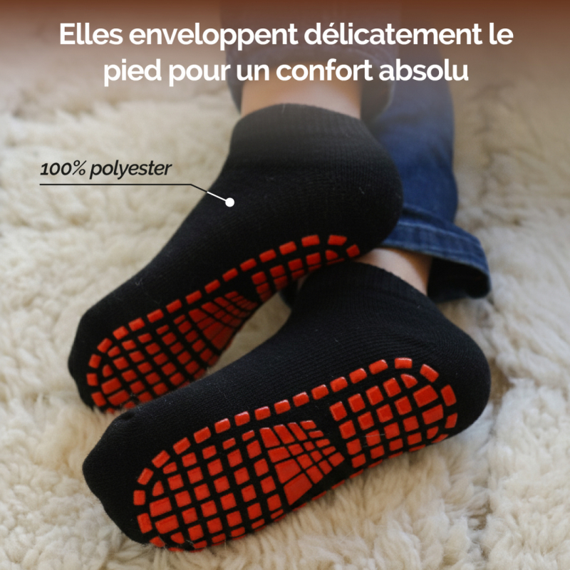 Lot de 4 paires de chaussettes antidérapantes - Enfant - S - Noir
