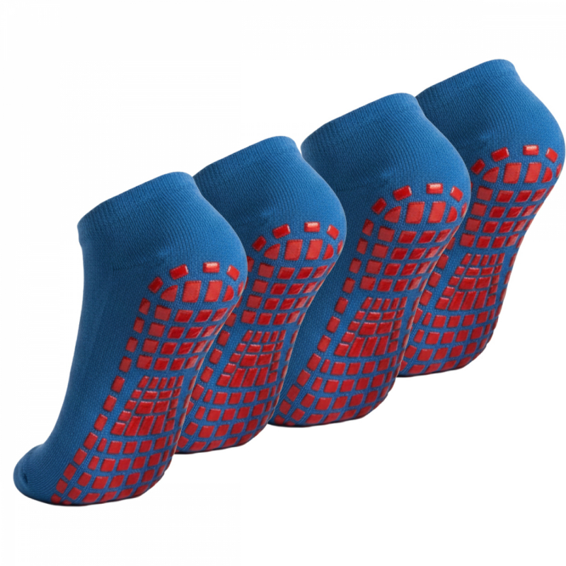 Lot de 4 paires de chaussettes antidérapantes - Enfant - M - Bleu