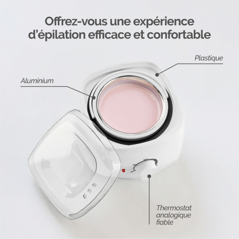 Chauffe-cire avec pot - 400 ml - Blanc