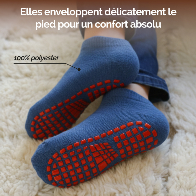 Lot de 2 paires de chaussettes antidérapantes - Enfant - S - Bleu