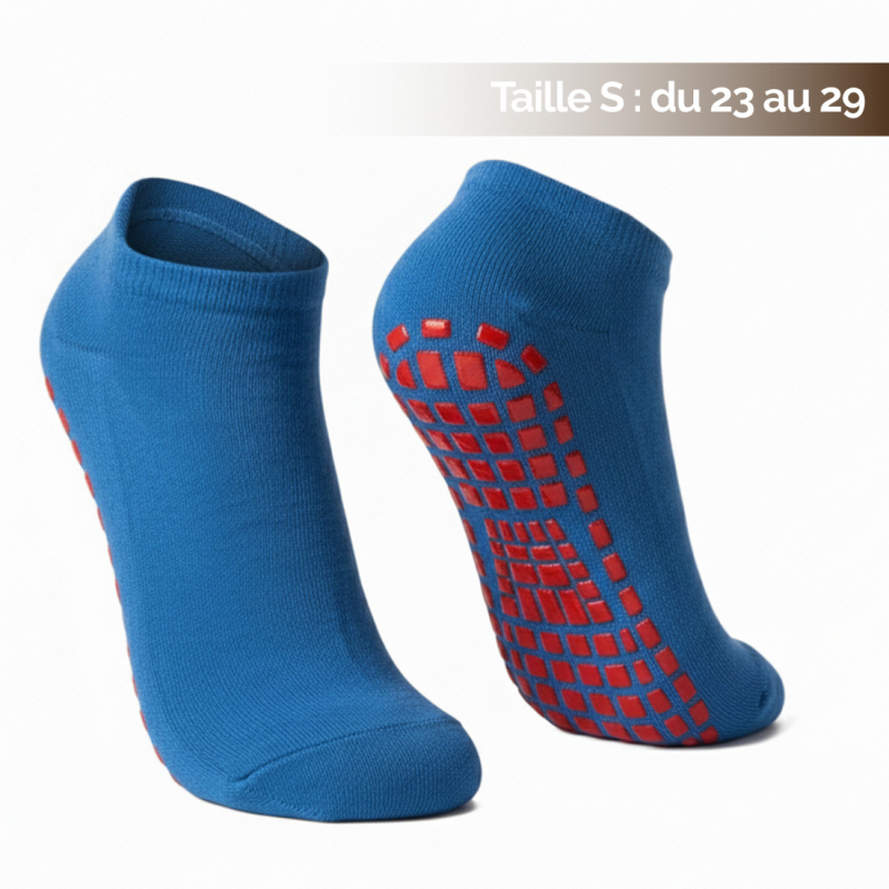 Lot de 2 paires de chaussettes antidérapantes - Enfant - S - Bleu
