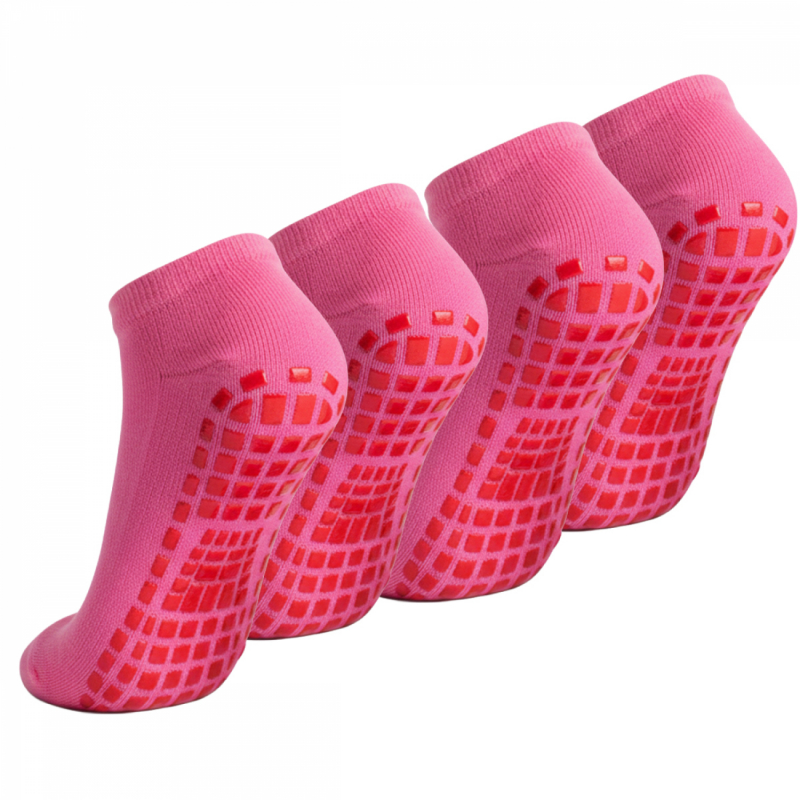 Lot de 4 paires de chaussettes antidérapantes - Enfant - M - Rose