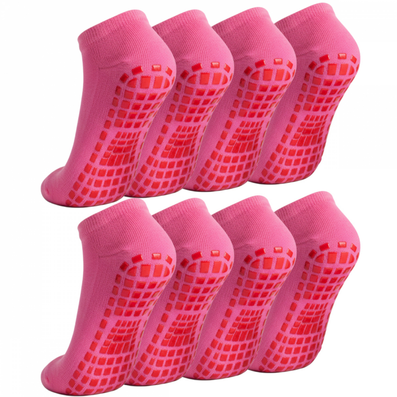 Lot de 8 paires de chaussettes antidérapantes - Enfant - S - Rose