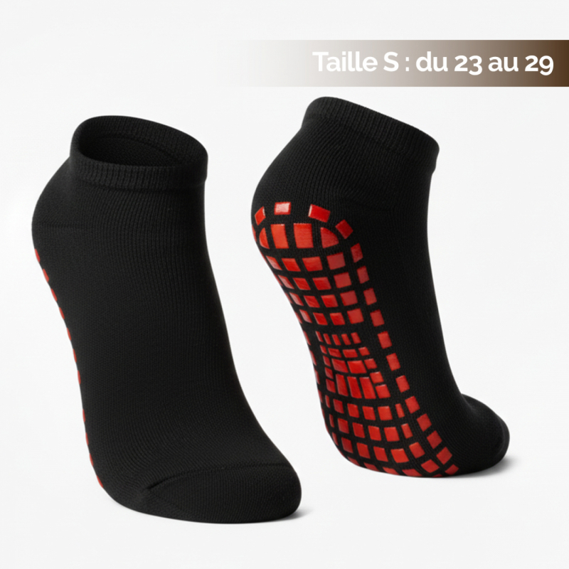 Lot de 2 paires de chaussettes antidérapantes - Enfant - S - Noir