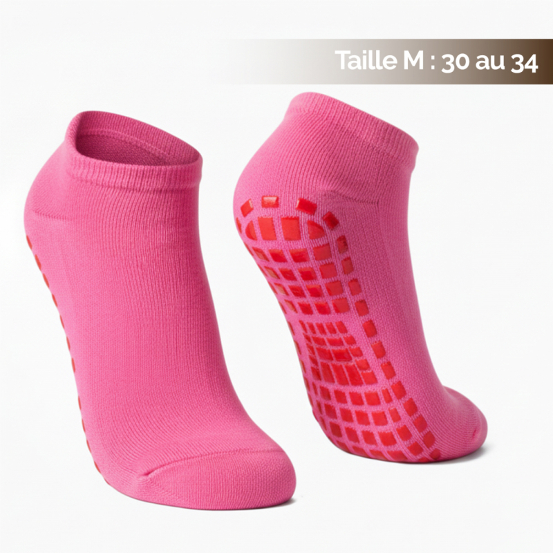Lot de 2 paires de chaussettes antidérapantes - Enfant - M - Rose
