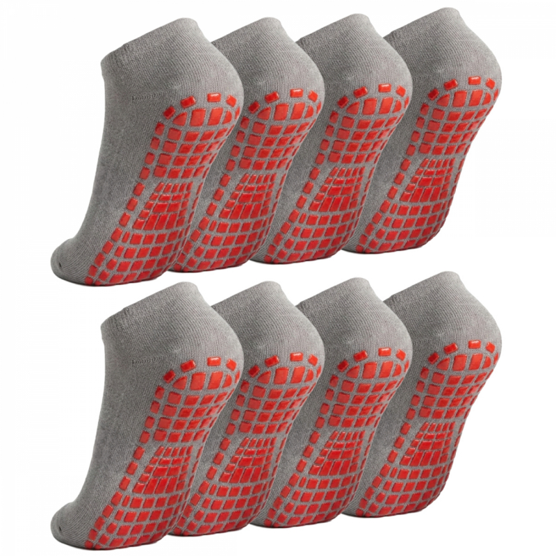 Lot de 8 paires de chaussettes antidérapantes - Enfant - M - Gris