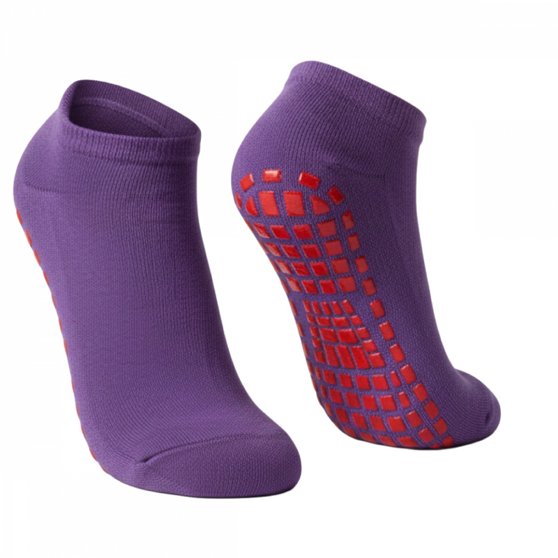 Lot de 8 paires de chaussettes antidérapantes - Enfant - S - Violet