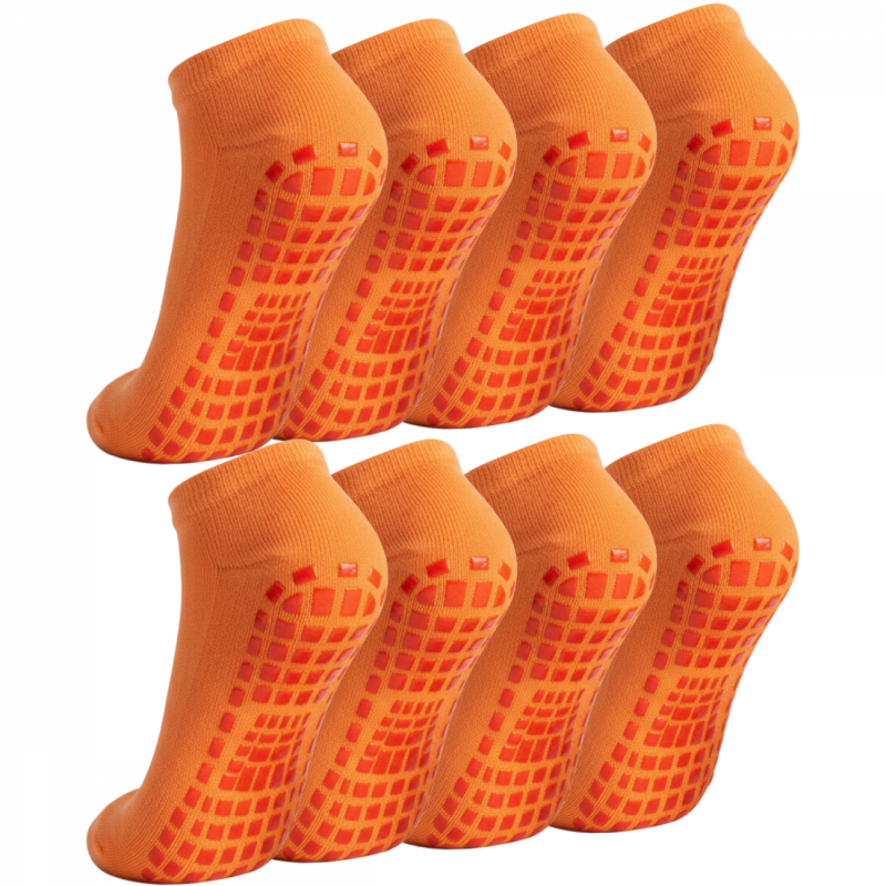 Lot de 8 paires de chaussettes antidérapantes - Enfant - S - Orange