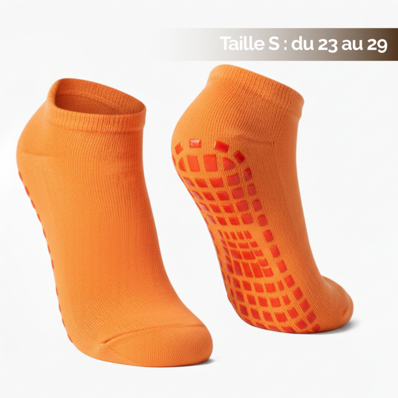 Lot de 2 paires de chaussettes antidérapantes - Enfant - S - Orange