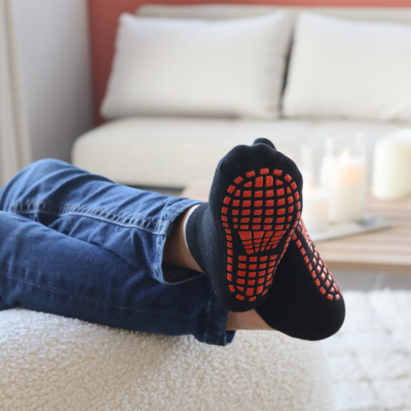 Lot de 8 paires de chaussettes antidérapantes - Enfant - S - Noir