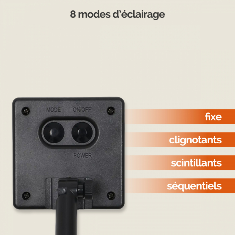 Guirlande lumineuse solaire LED - 7 m - Blanc chaud