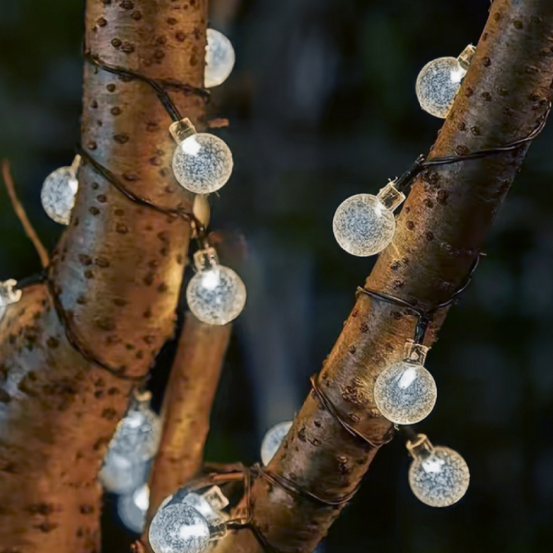 Guirlande lumineuse solaire LED - Ø 2.2 cm - 17 m - Blanc froid