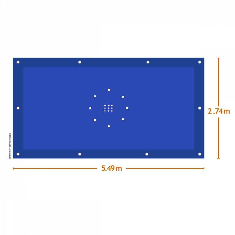 Bâche de protection pour piscine - Rectangle - 2,74 x 5,49 m - Bleu et gris