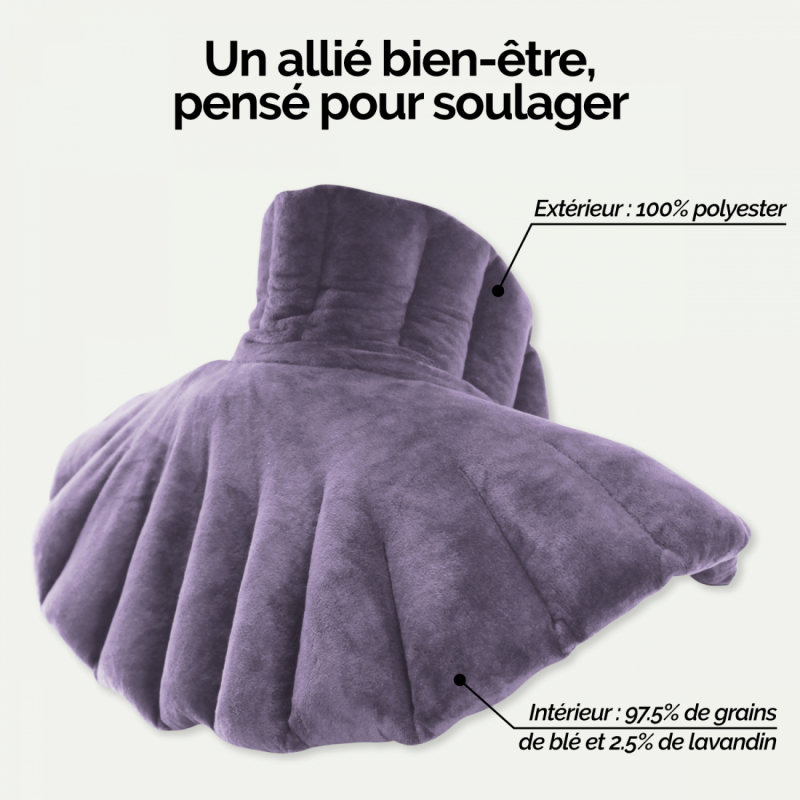 Coussin chauffant pour épaules et cou - Mauve