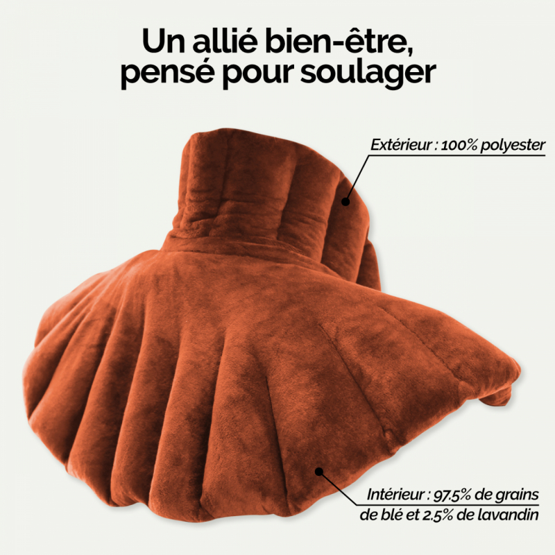 Coussin chauffant pour épaules et cou - Terracotta