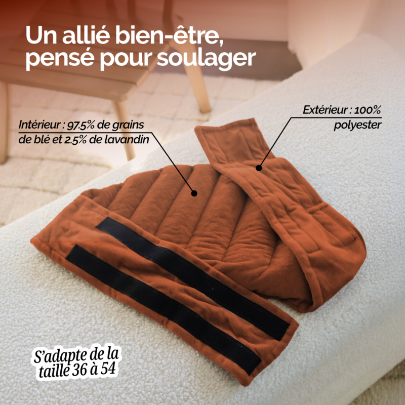 Ceinture chauffante pour lombaires - Terracotta