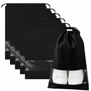 Lot de 5 sacs de rangement pour chaussures - 32 x 44 cm - Noir