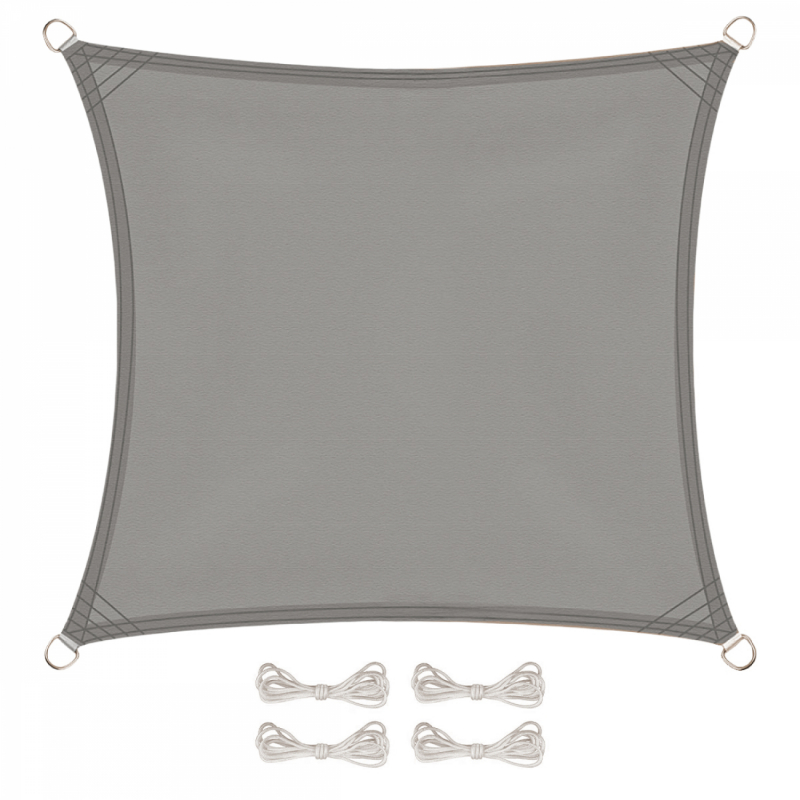 Voile d'ombrage carré - 2 x 2 m - Gris