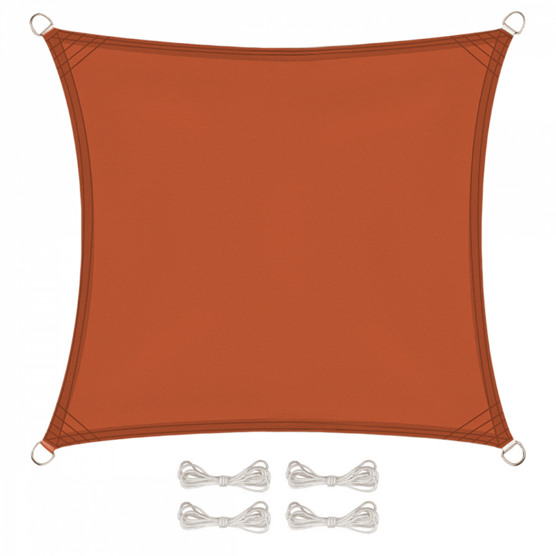 Voile d'ombrage carré - 2 x 2 m - Terracotta